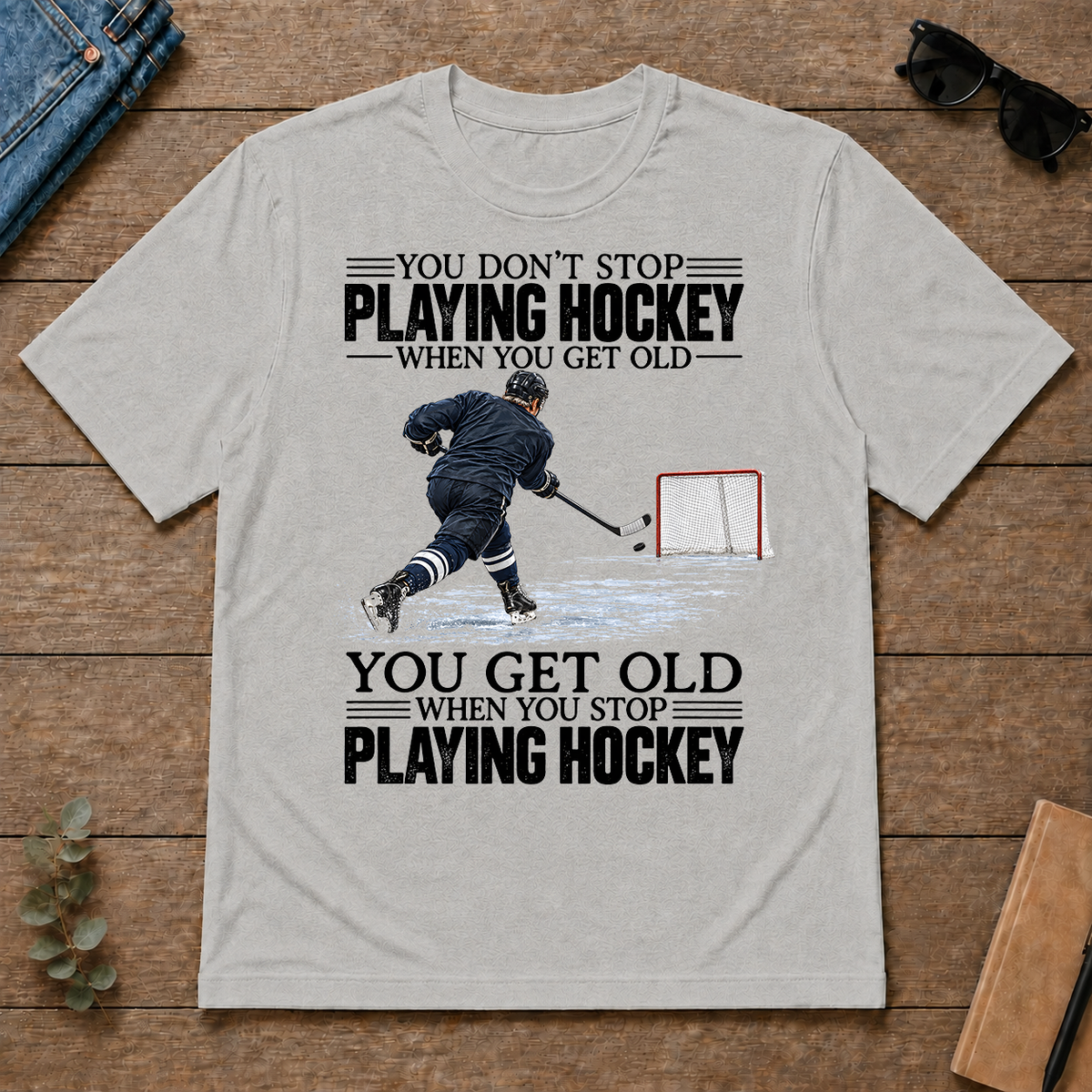Vintage You Get Old When You Stop Playing Hockey - ash - TS2D-Ash