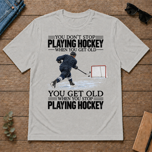 Vintage You Get Old When You Stop Playing Hockey - ash - TS2D-Ash