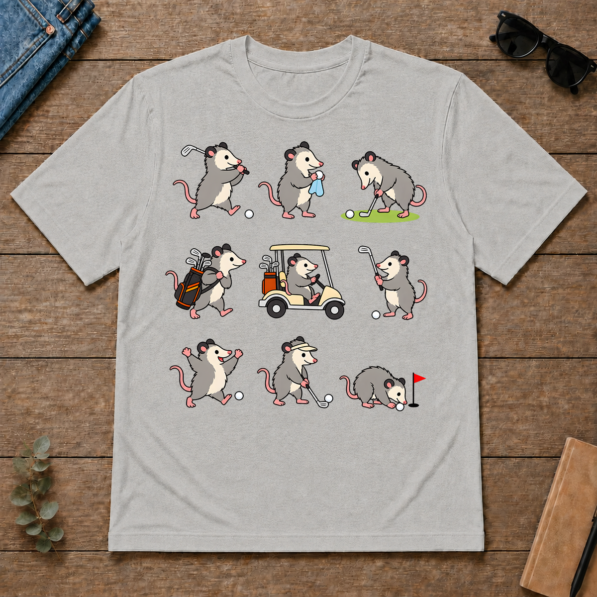 Funny Opossum Golf - ash - TS2D-Ash
