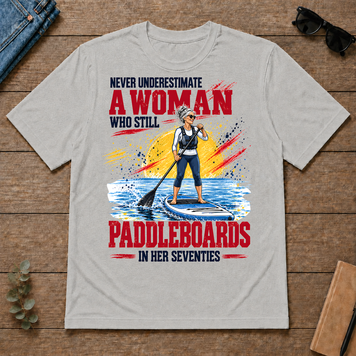 A Woman Still Paddleboards In Her 70s - ash - TS2D-Ash