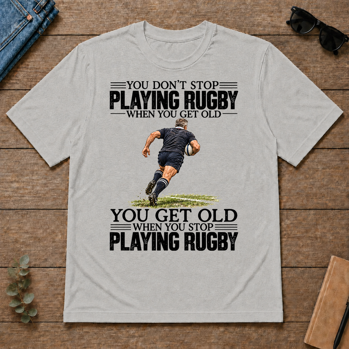 Vintage You Get Old When You Stop Playing Rugby - ash - TS2D-Ash