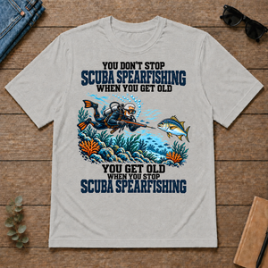 You Get Old When You Stop Scuba Spearfishing - ash - TS2D-Ash