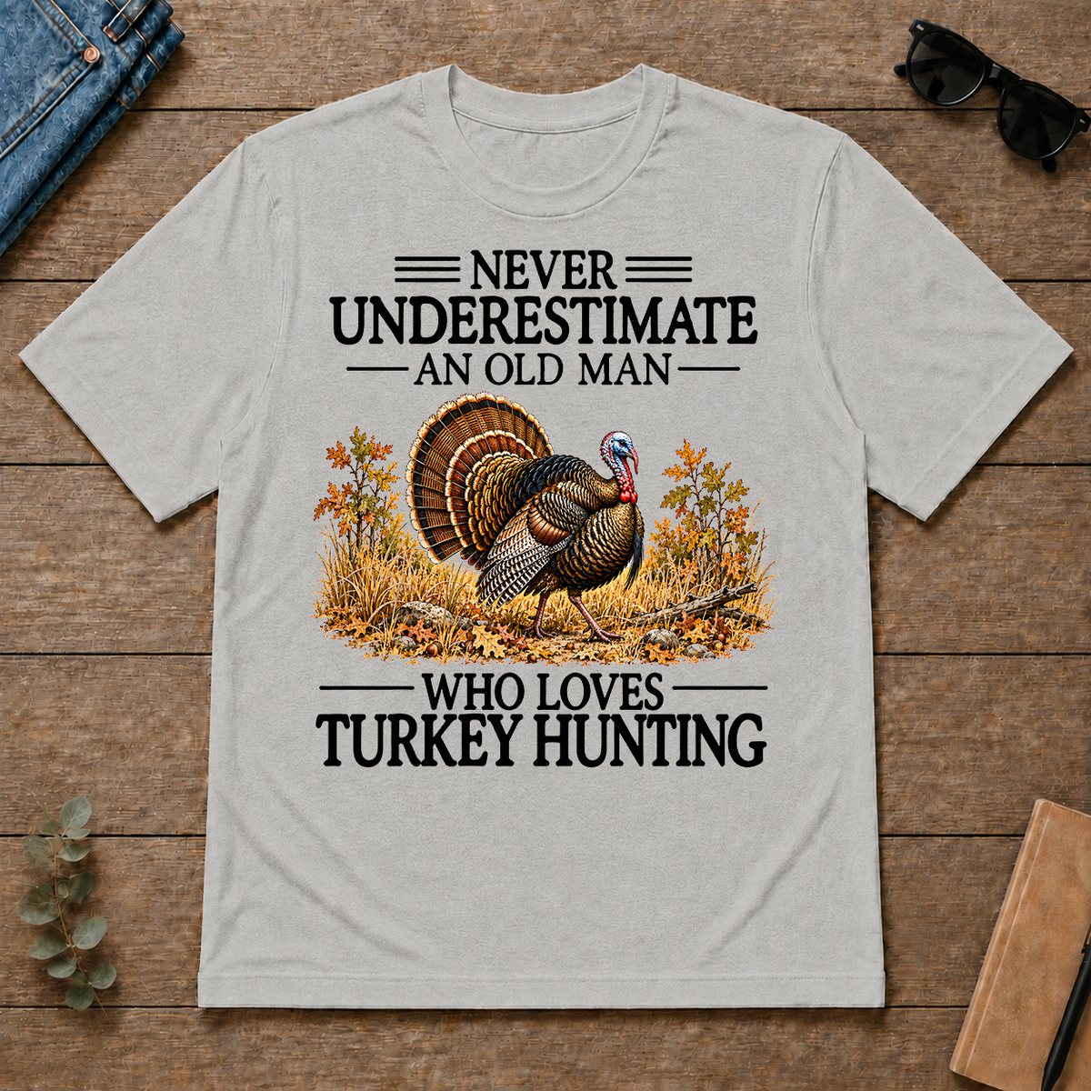 Never Underestimate An Old Man Who Loves Turkey Hunting - ash - TS2D-Ash
