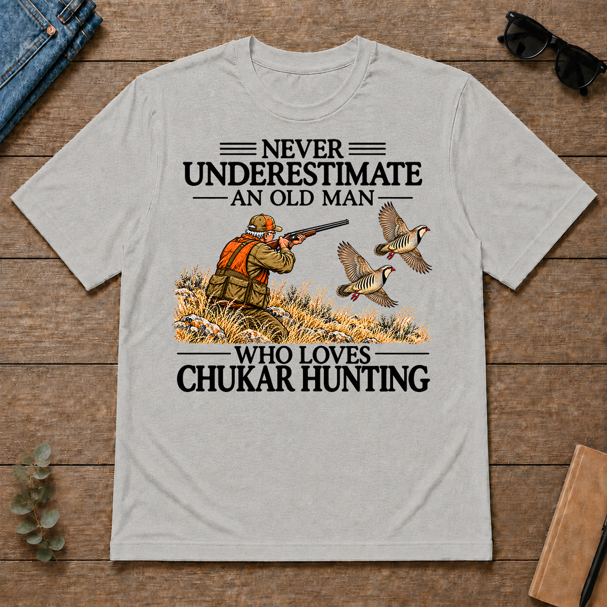 Never Underestimate An Old Man Chukar Hunting - ash - TS2D-Ash