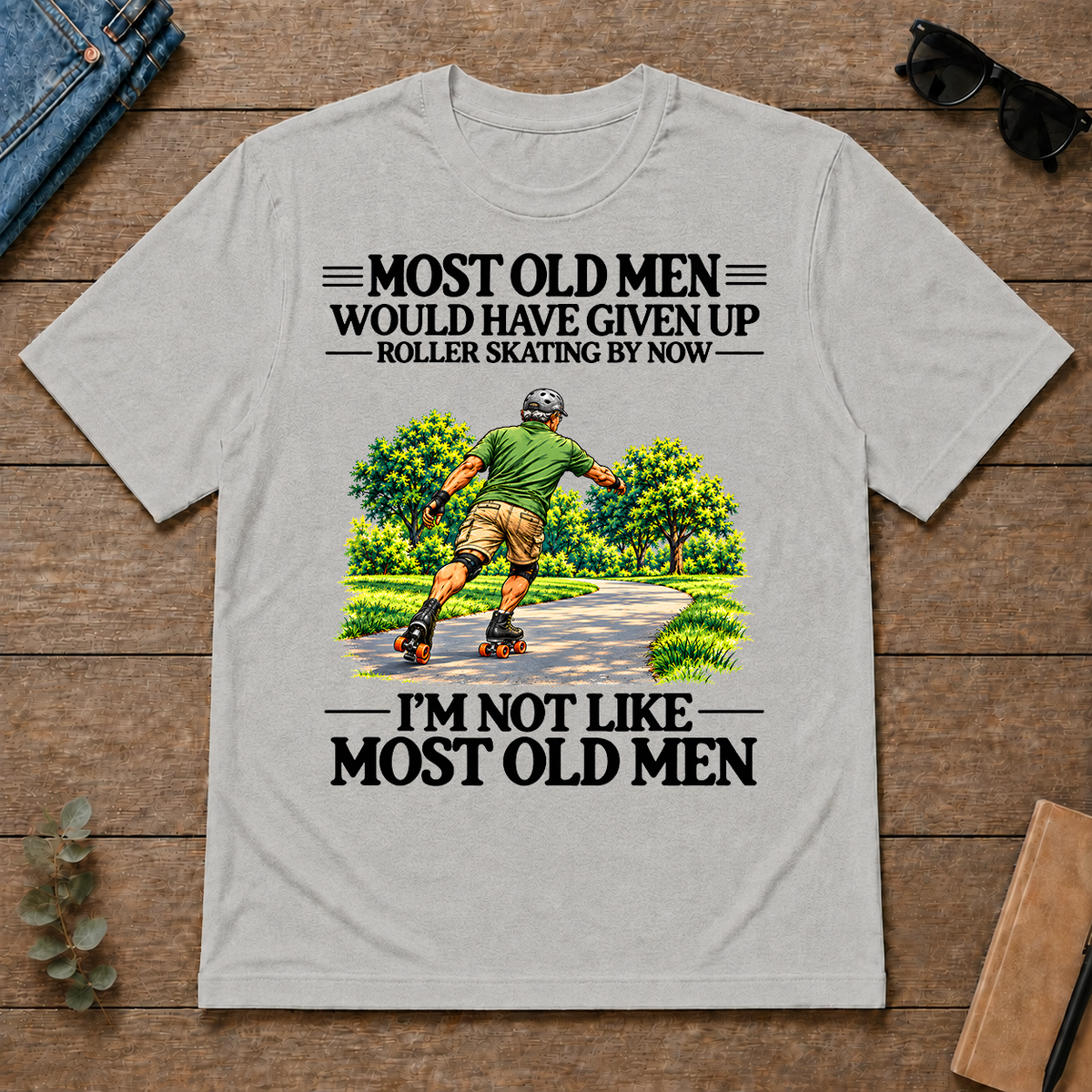 Most Old Man Would Have Given Up Roller Skating - ash - TS2D-Ash