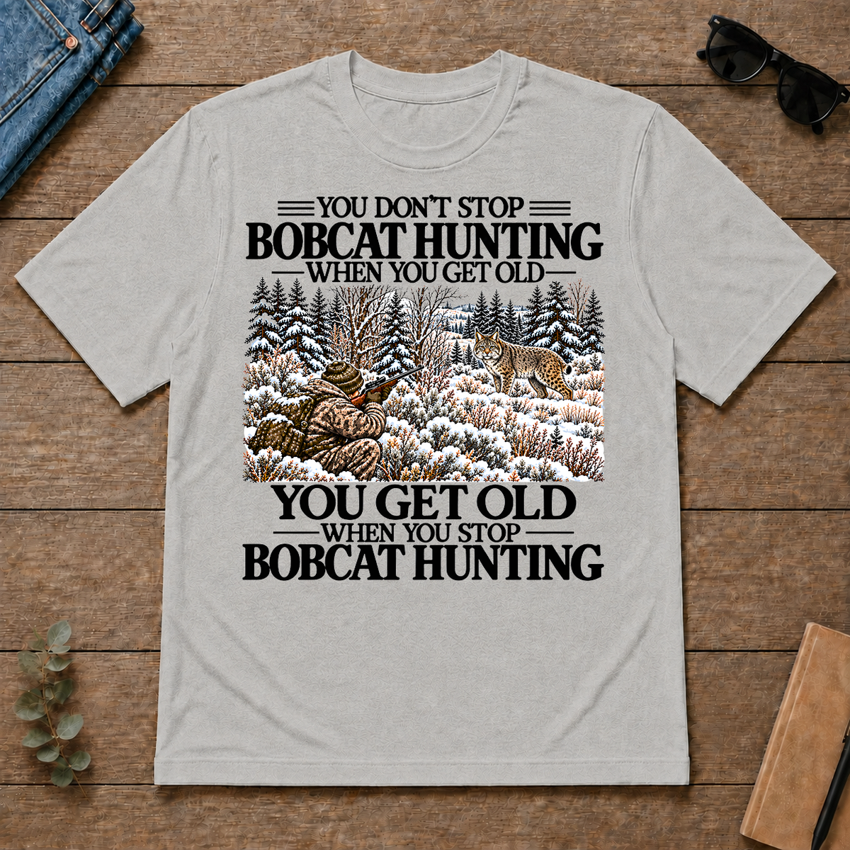 Don't Stop Bobcat Hunting Snow - ash - TS2D-Ash