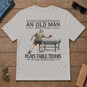 An Old Man Who Still Plays Table Tennis In His Seventies - ash - TS2D-Ash