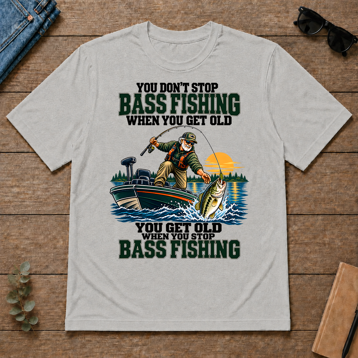 You Don't Stop Bass Fishing When You Get Old - ash - TS2D-Ash