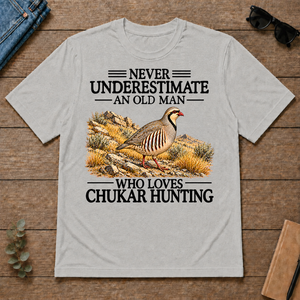 Never Underestimate An Old Man Who Loves Chukar Hunting - ash - TS2D-Ash