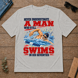A Man Still Swims In His 70s - ash - TS2D-Ash