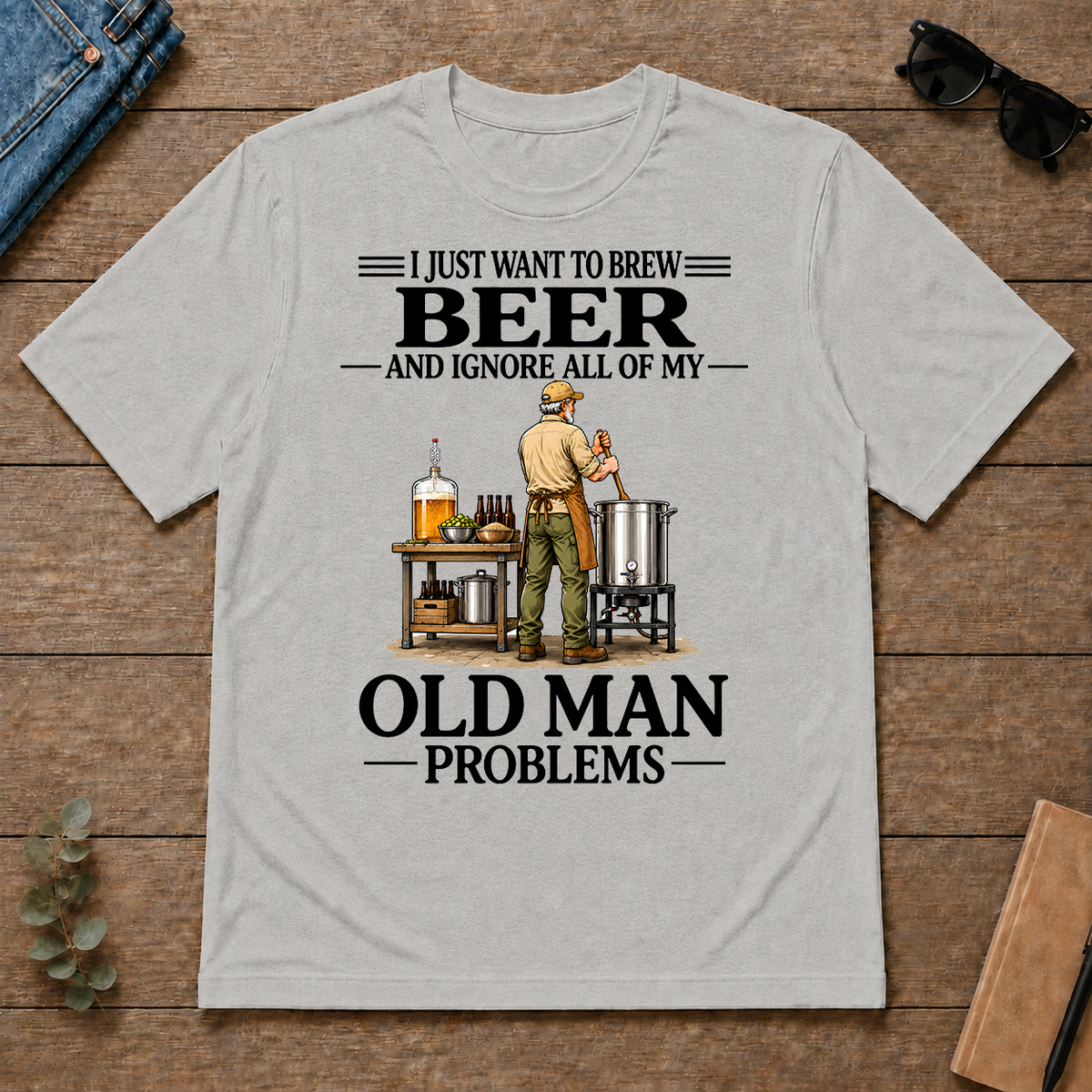 I Just Want To Brew Beer Vintage - ash - TS2D-Ash