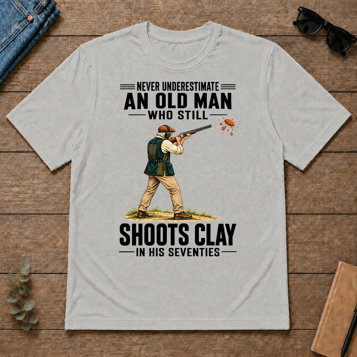 Never Underestimate An Old Man Shoots Clay In His 70s - ash - TS2D-Ash