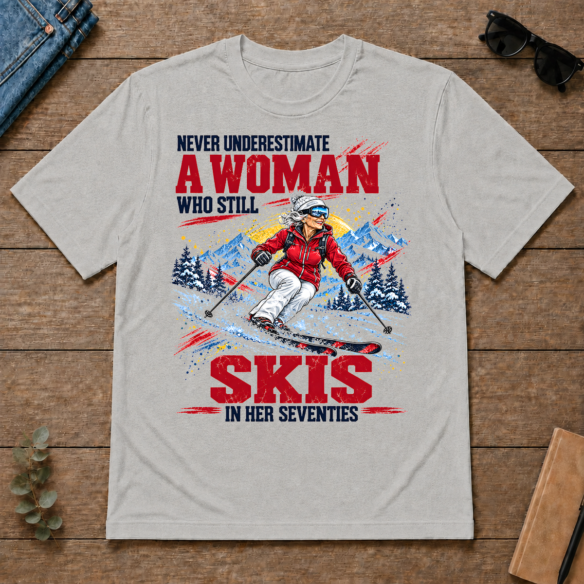 A Woman Still Skis In Her 70s - ash - TS2D-Ash