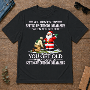 Old Man Don't Stop Setting Up Outfoor Inflatables - black - TS2D-Black