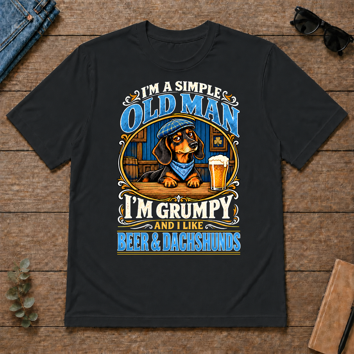 Funny I Like Beer & Dachshunds - black - TS2D-Black