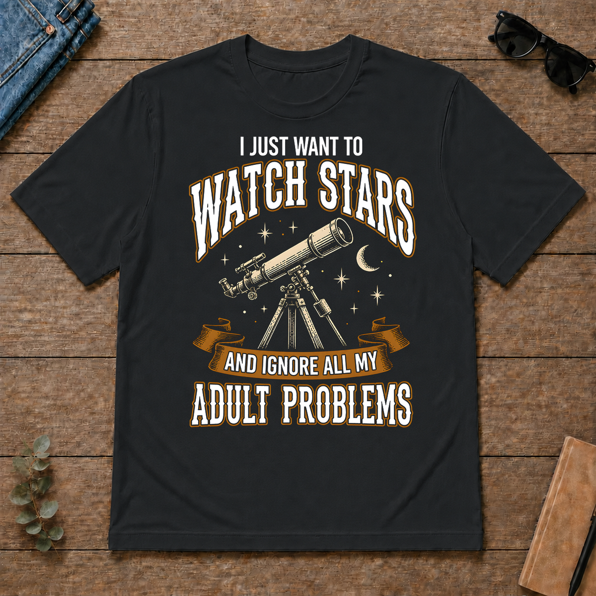 Vintage I Just Want To Watch Stars - black - TS2D-Black