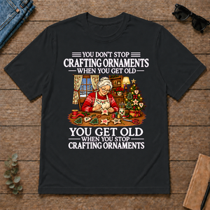 Old Woman Don't Stop Crafting Ornaments - black - TS2D-Black