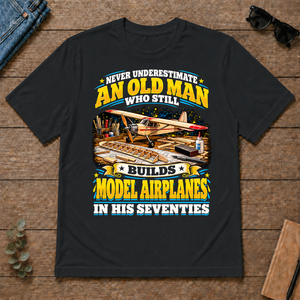 Yellow An Old Man Still Builds Model Airplanes In His Seventies - black - TS2D-Black