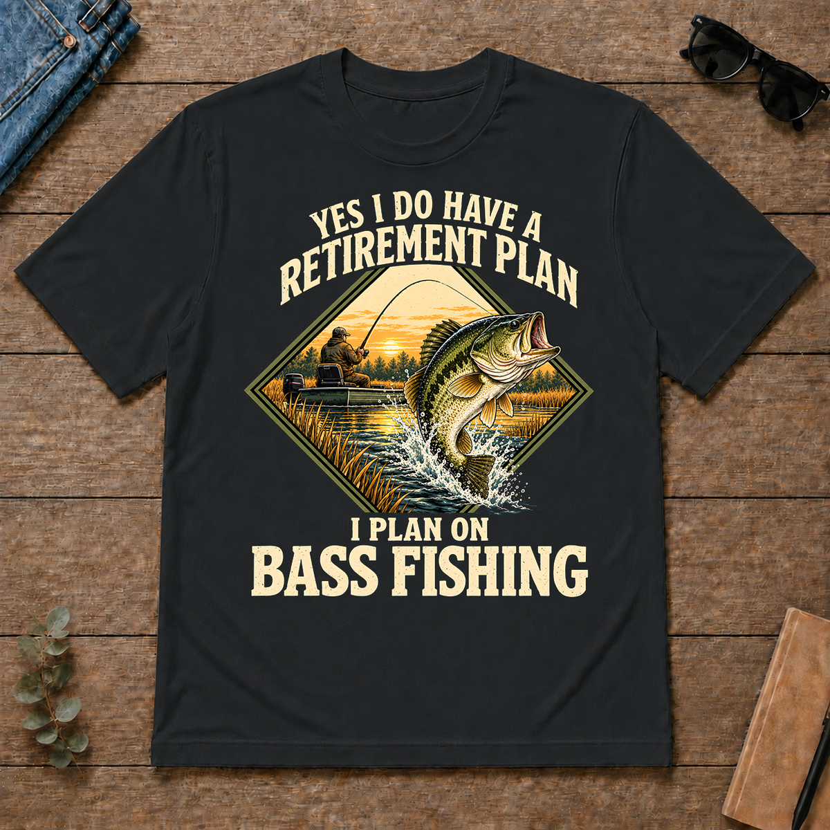 I Plan On Bass Fishing - black - TS2D-Black