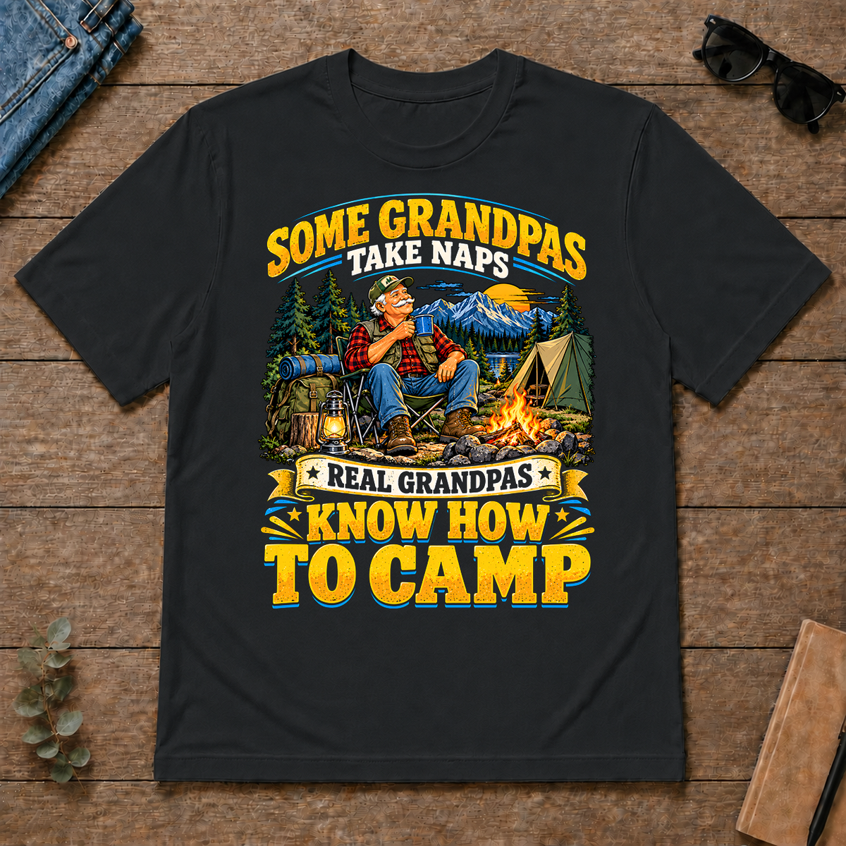 Real Grandpas Know How To Camp - black - TS2D-Black