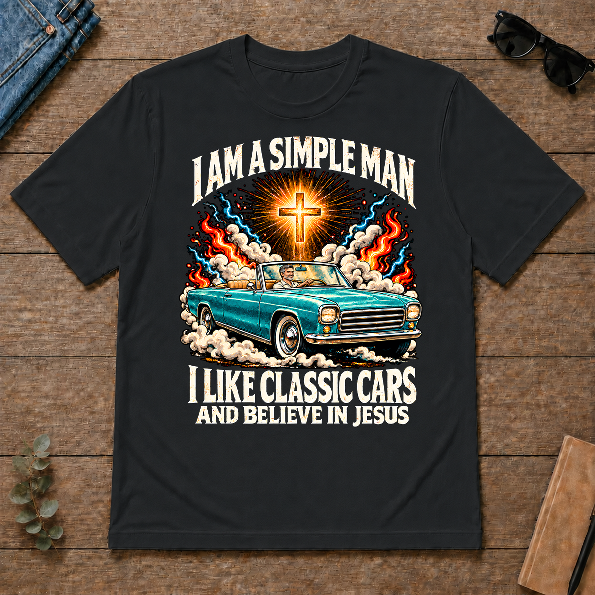 I Like Classic Cars & Believe In Jesus - black - TS2D-Black