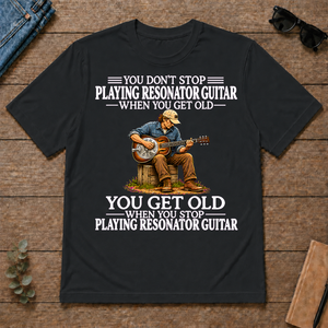 Old Man Don't Stop Playing Resonator Guitar - black - TS2D-Black
