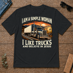 I Am Simple Woman I Like Trucks - black - TS2D-Black