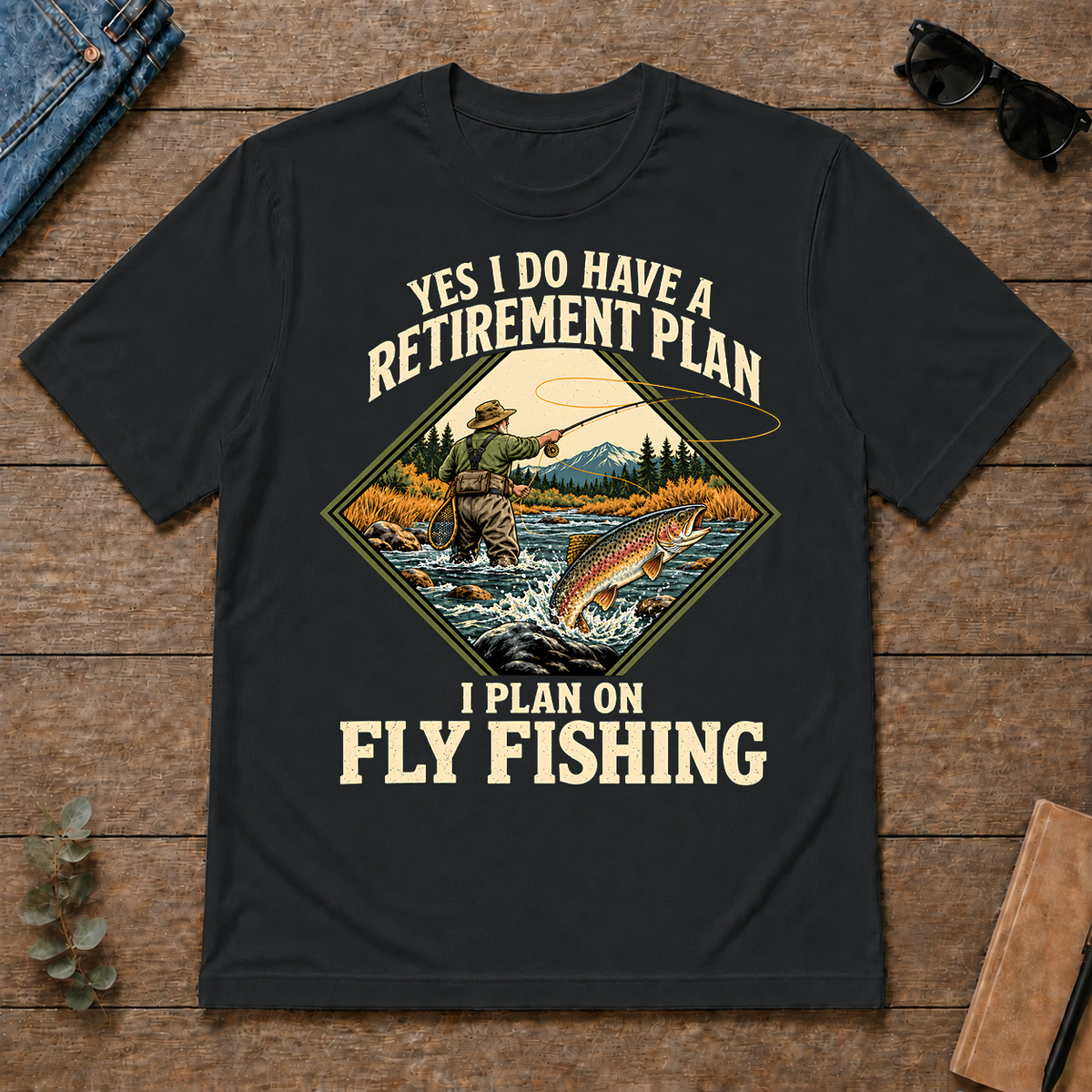I Plan On Fly Fishing - black - TS2D-Black