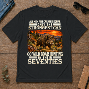 Wild Boar Hunting Strongest Man In Seventies - black - TS2D-Black