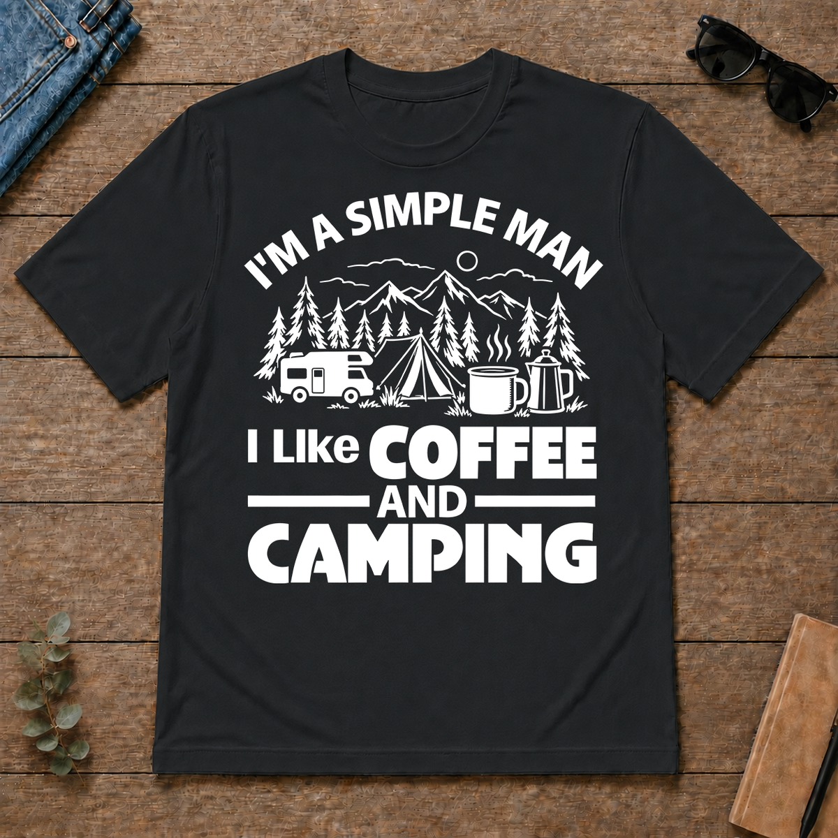 I Like Coffee And Camping - black - TS2D-Black