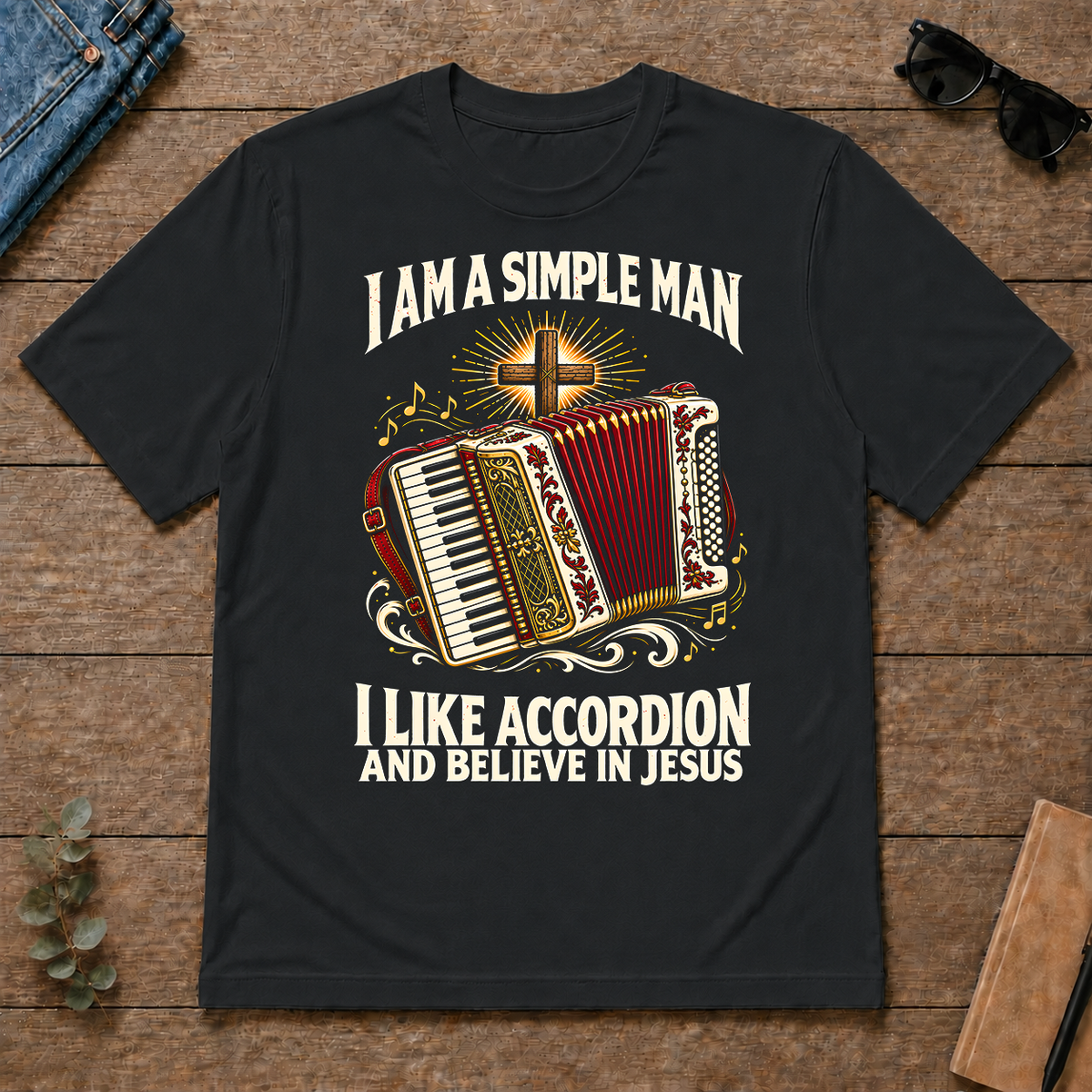I Like Accordion & Believe In Jesus - black - TS2D-Black