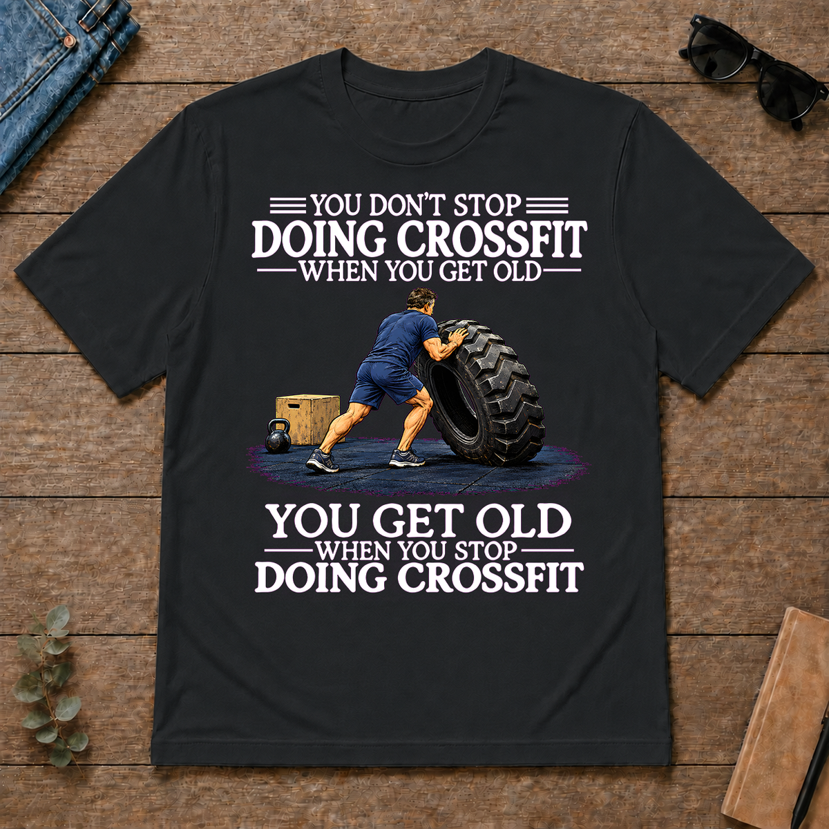 Old Man Don't Stop CrossFit - black - TS2D-Black