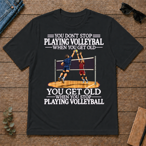 Old Man Don't Stop Volleyball - black - TS2D-Black