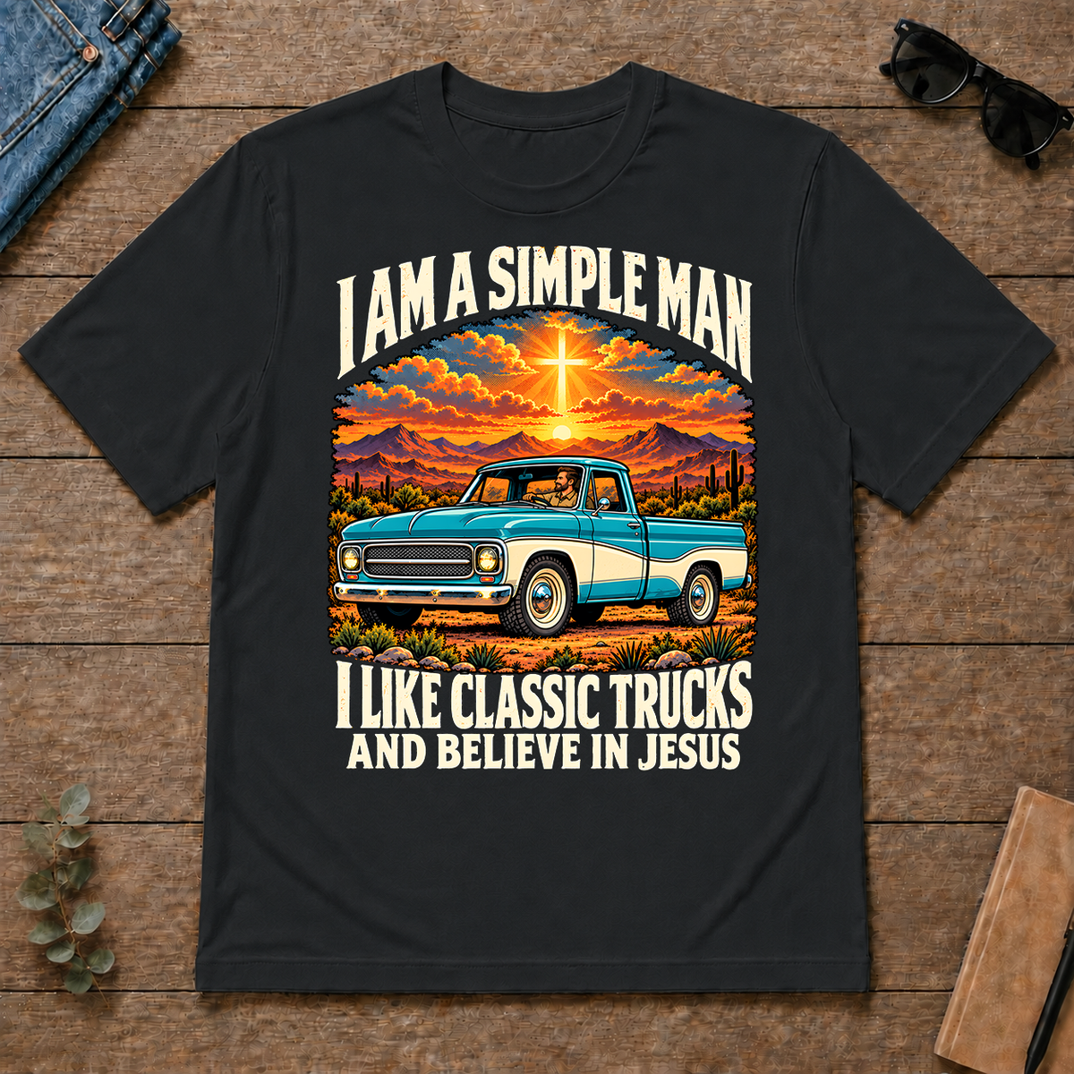 I Like Classic Trucks & Believe In Jesus - black - TS2D-Black