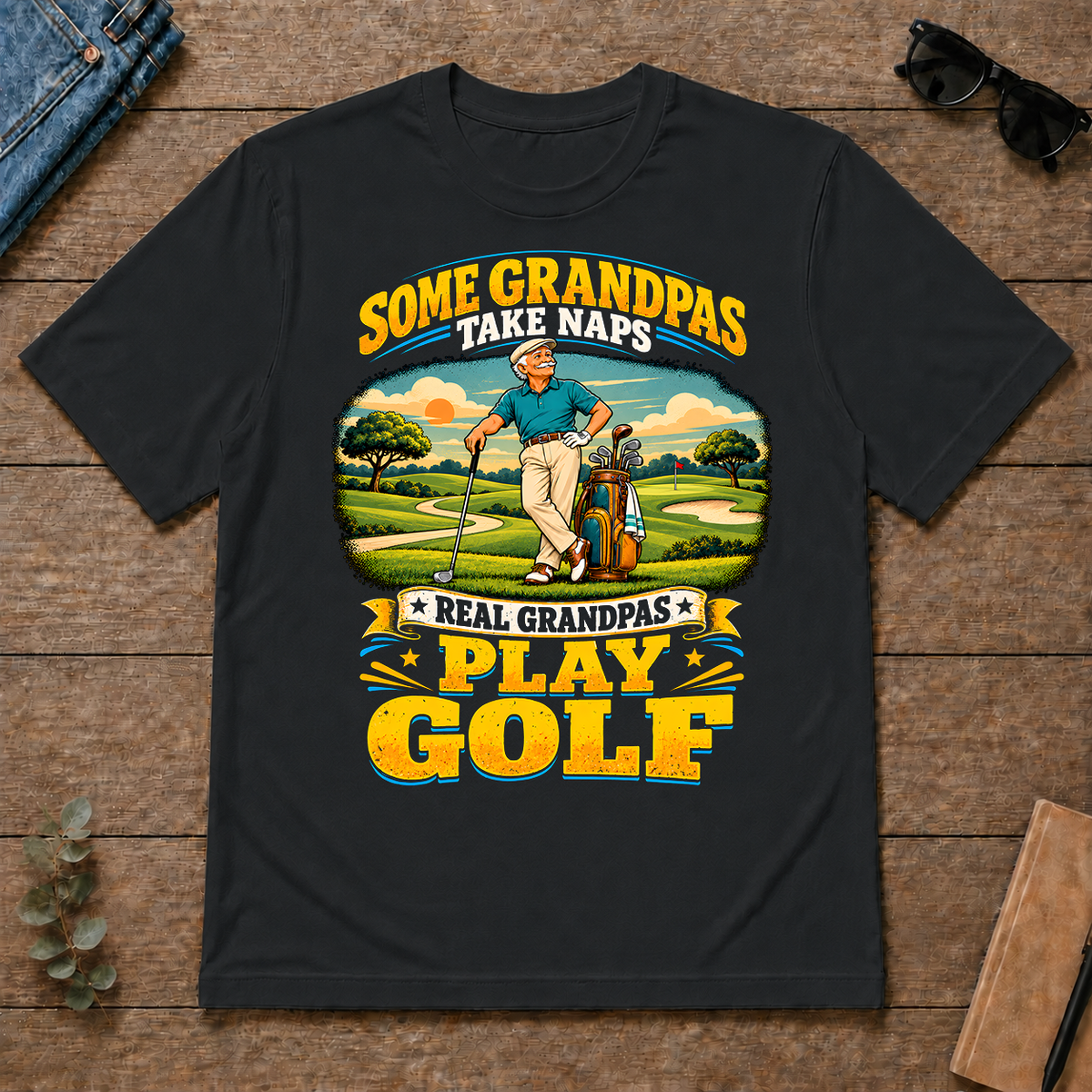 Real Grandpas Play Golf - black - TS2D-Black