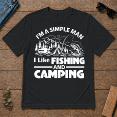 I Like Fishing And Camping - black - TS2D-Black