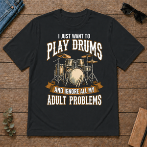 Vintage I Just Want To Play Drums - black - TS2D-Black