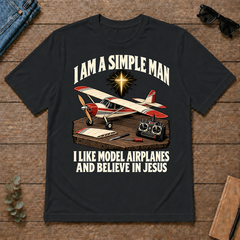 I Like Model Airplanes & Believe In Jesus - black - TS2D-Black