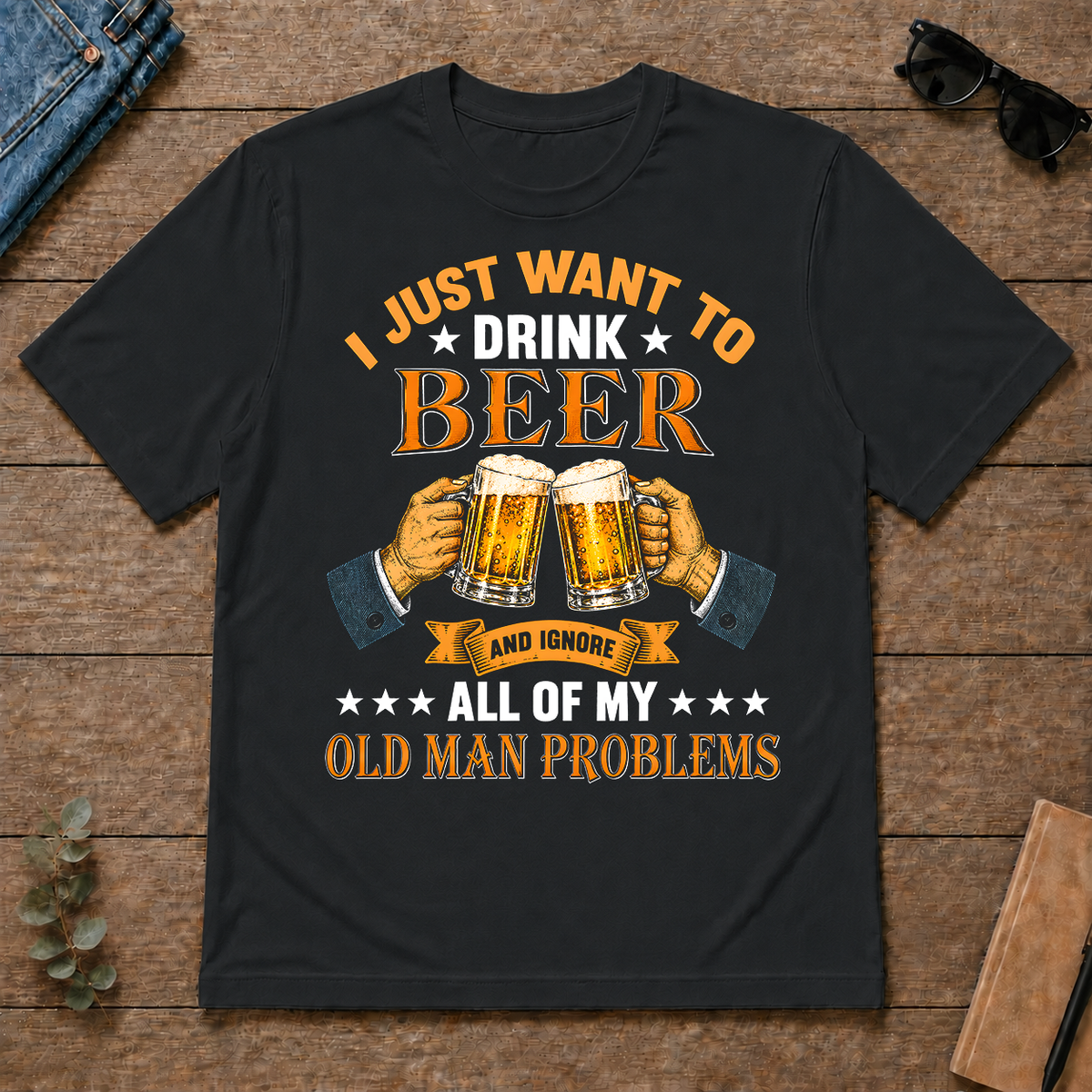 Vintage I Just Want To Drink Beer - black - TS2D-Black