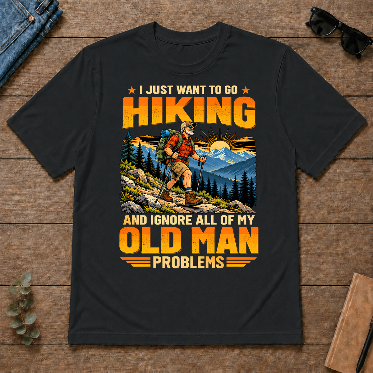 I Just Want To Go Hiking - black - TS2D-Black