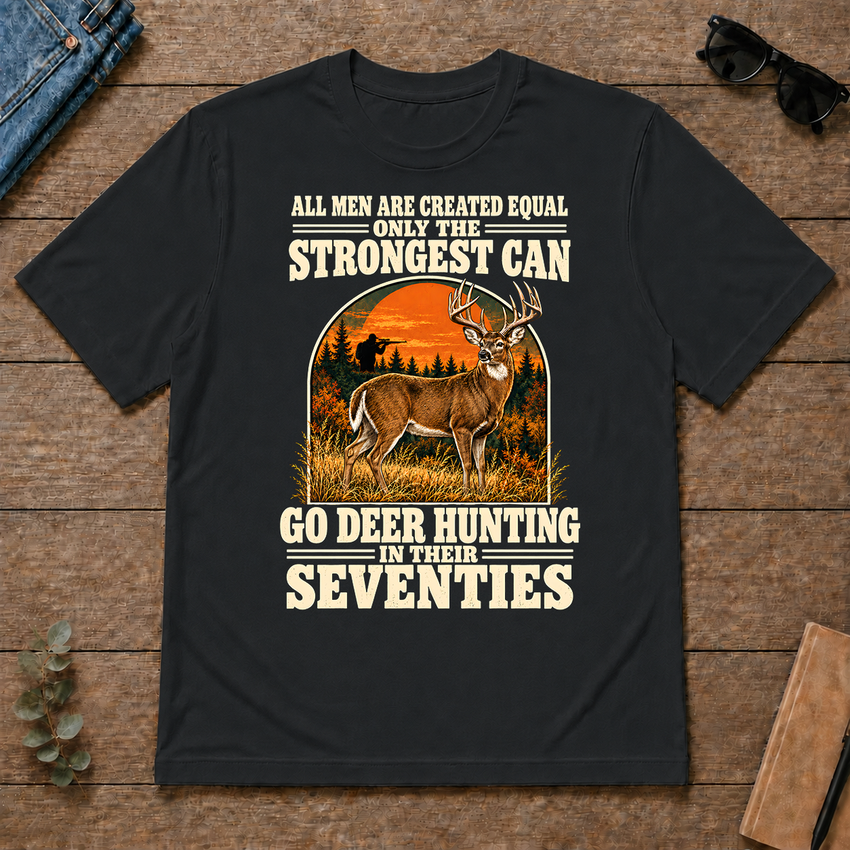 Deer Hunting Seventies Vintage - black - TS2D-Black