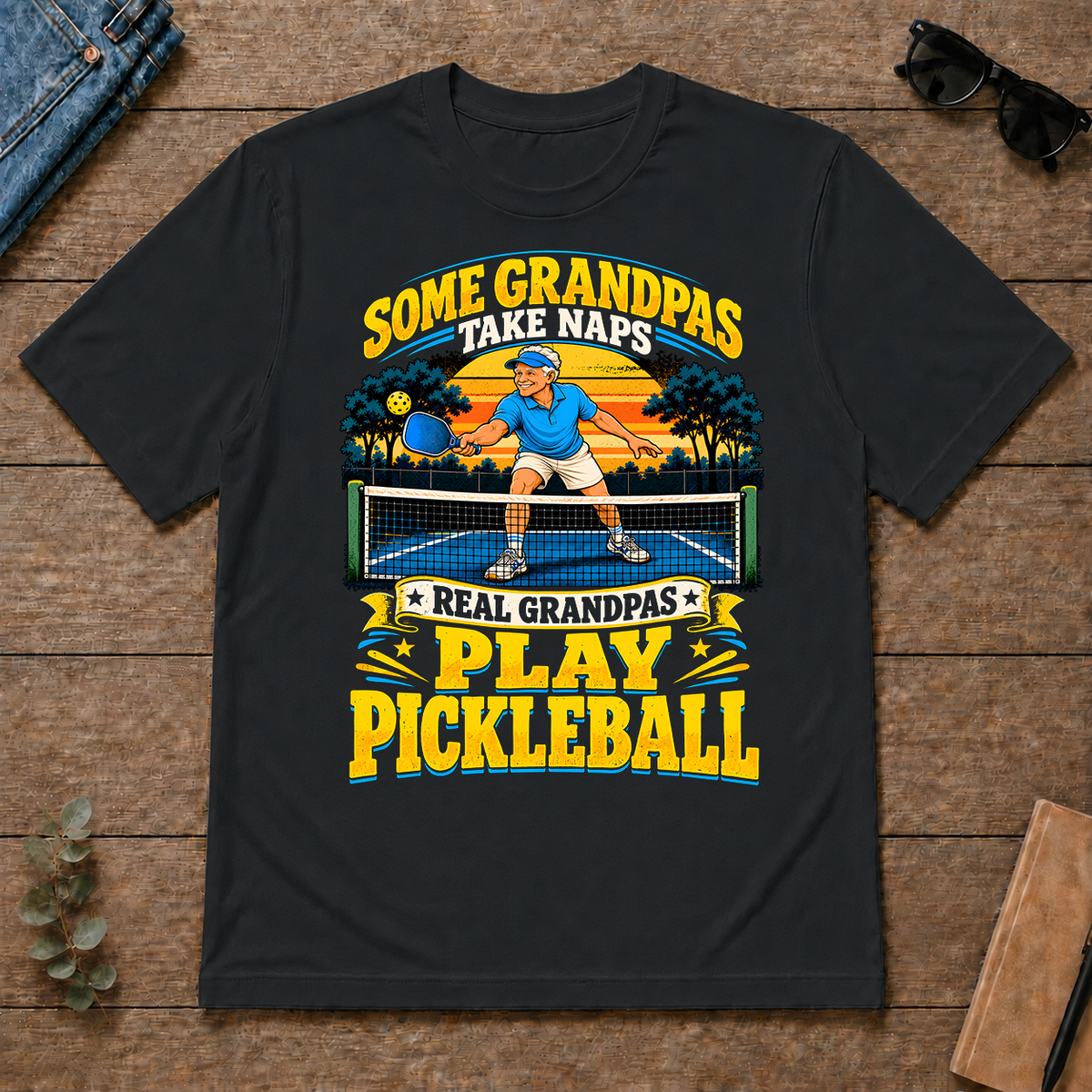 Real Grandpas Play Pickleball - black - TS2D-Black