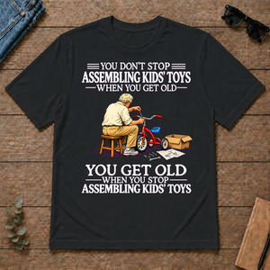 Old Man Don't Stop Assembling Kids Toys - black - TS2D-Black
