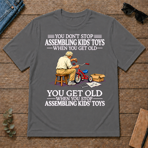 Old Man Don't Stop Assembling Kids Toys - charcoal - TS2D-Charcoal