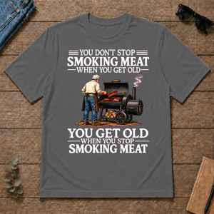 Old Man Don't Stop Smoking Meat - charcoal - TS2D-Charcoal