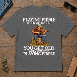 Old Man Don't Stop Playing Playing Fiddle - charcoal - TS2D-Charcoal
