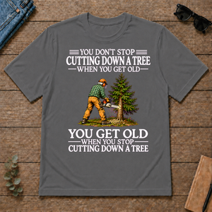 Old Man Don't Stop Cutting Down a Tree - charcoal - TS2D-Charcoal