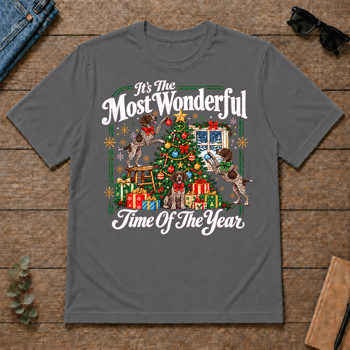 Wonderful Christmas German Shorthaired Pointer - charcoal - TS2D-Charcoal