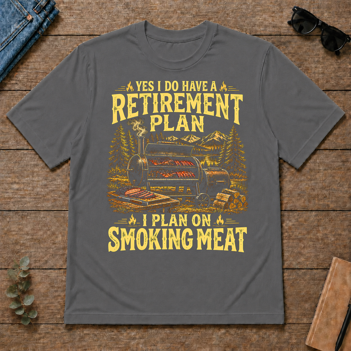 I Do Have A Retirement Plan I Plan On Smoking Meat - charcoal - TS2D-Charcoal