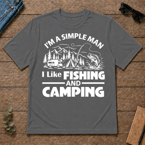I Like Fishing And Camping - charcoal - TS2D-Charcoal